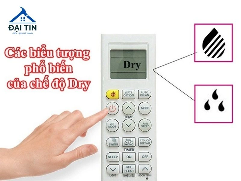 Biểu tượng chế độ Dry của điều hòa